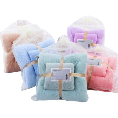 China Coral Velvet Towel Gift Set made to order child safe for Bath linen sets for sale