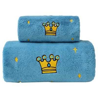 China New Coral Velvet Water Absorbent Child Safe High Density Towel Face Bath Quick Dry Bathroom Set Towels Wholesale for sale