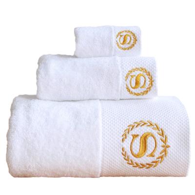 China Factory Sale High Quality 100% Cotton Embroidery Luxury Hotel Bath Towel Set Child Safe Wholesale Towels for sale