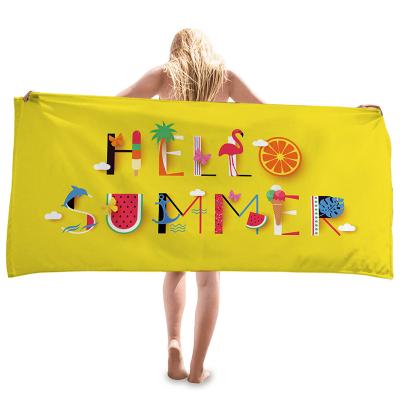 China High Quality Child Safe Print Beach Towels With Logo Water Absorption Sand Free Microfiber Custom Beach Towel for sale