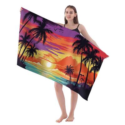 China Low Price Factory Direct Custom Private Label Kid Safe Quick Dry Soft Sublimated Microfiber Beach Towels for sale