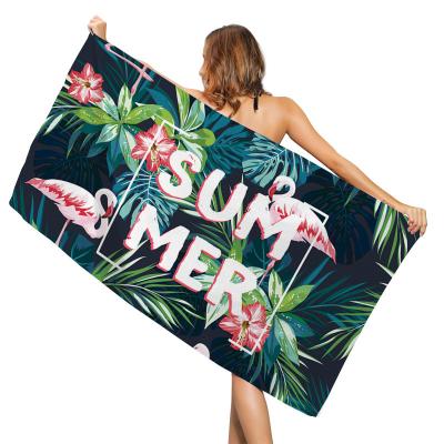 China Large Size 70*140 Microfiber Beach Towel Light Weight Super Quick Dry Extra Large Sublimation Beach Towel Safe For Kids for sale