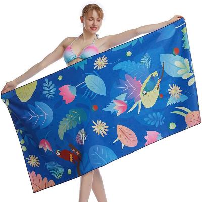 China Custom Logo Kids Water Safe Microfiber Quick Dry Beach Towel High Quality Strong Absorbent for sale