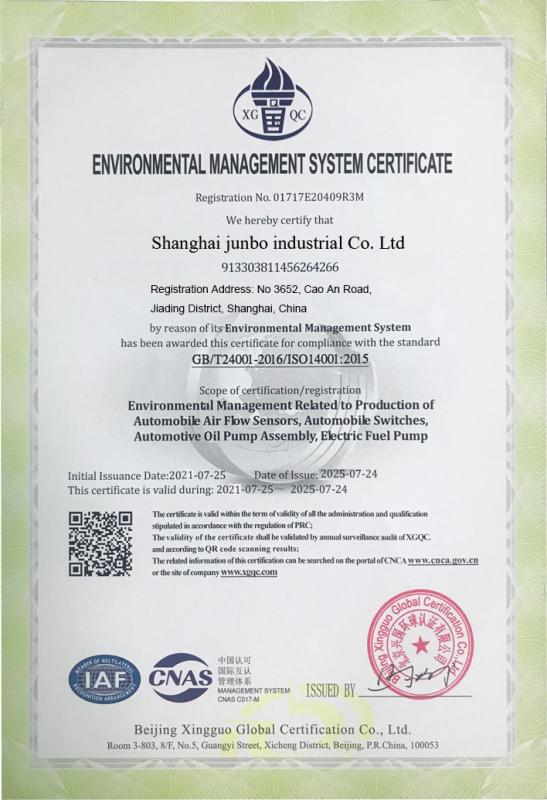 Environmental management system - shanghai junbo industrial co.,ltd