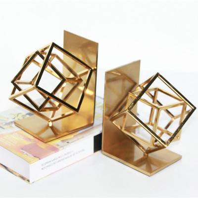 China Nordic Minimalist Creative Decoration Cube Metal China Space Room Study Book Stand Model Soft Furnishings Shop Dirty Item for sale