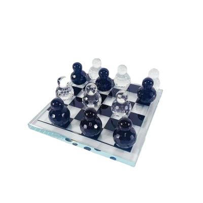 China Modern Simple Glass Chessboard China Crystal Ornaments Living Room Sale Office Decorative Soft Decorations for sale