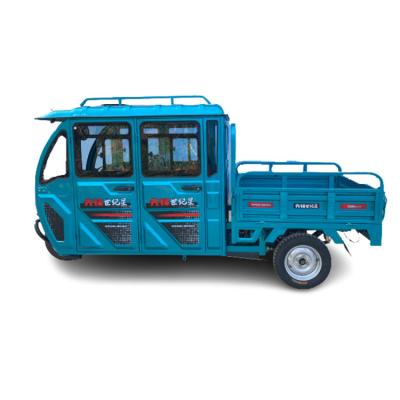 China Electric Cargo Tricycle Factory Customized 4 Door Electric Cargo Tricycle With Enclosed Roomy Operator Cabin for sale