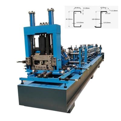 China Hotels Manufacture New Automobile Z Approved Interchangeable High Speed ​​Automatic Roll Forming C Purlin Machine for sale