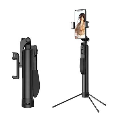 China Fold All In 1 Portable Extendable Selfie Stick Tripod With Remote And Fill Light For Compatible iPhone Huawei Samsung Xiaomi for sale