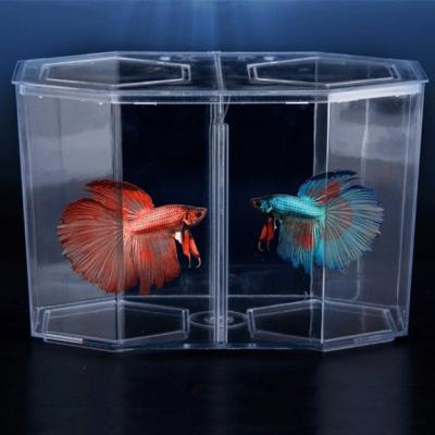 China ABB-3 Viable Aquarium Double House Acrylic Betta Isolation Box For Fish Tank for sale