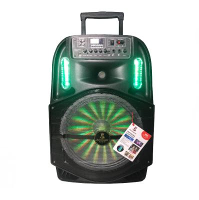 China PORTABLE Pro High Power PA DJ Speaker Amplifier with RGB Lights Wheels for sale