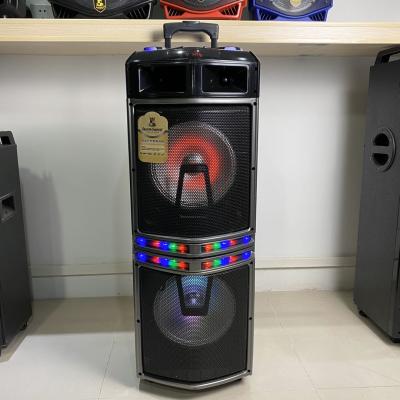 China AVCrowns PORTABLE Solid Wood Multimedia Cart Speaker with Colorful LED Light Karaoke Audio for Mobile Phone Player for sale