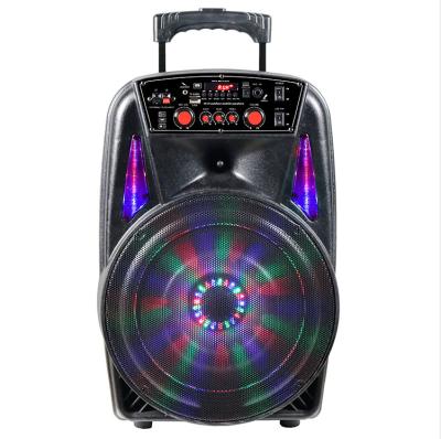 China PORTABLE Big Bass 12 Inch Rechargeable Cart Speaker With LED Light for sale