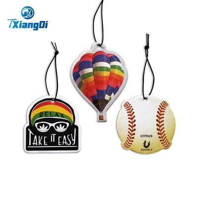 China Eco-friendly Durable Car Absorbent Hot Air Balloon Baseball Shape Custom Air Freshener Paper for sale