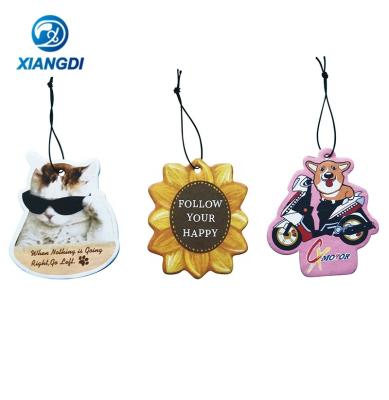 China Auto Custom Factory Customized Car Eco - Friendly Paper Air Freshener OEM Sustainable , Printing Logo Freshener , Hanging Perfume for sale