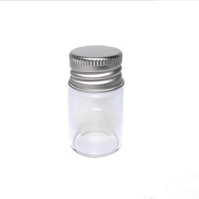 China 5ml 22*34mm Cosmetic Clear Glass Tube Bottle With Aluminum Screw Cap for sale