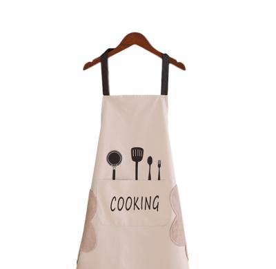 China Custom Heavy Duty Drinks / Food Apron Baking Cooking Printed Canvas Apron With Two Pockets for sale