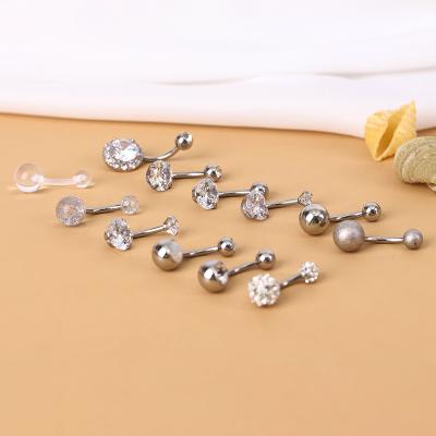 China FASHIONABLE Landy Stainless Steel Navel Ring ab Mud Navel Ring Diamond-Studded Acrylic Opal Perforation for sale