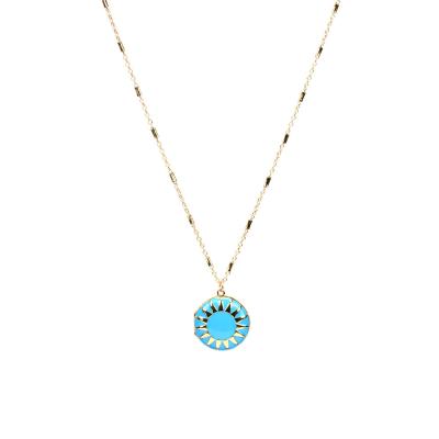 China Landy Custom Retro Box Sun CLASSIC Pendant Necklaces Enamel Photo Chain Female Necklaces for sale