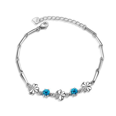 China Landy Women'S FASHIONABLE S925 Four Leaf Clover Sterling Silver Bracelet for sale