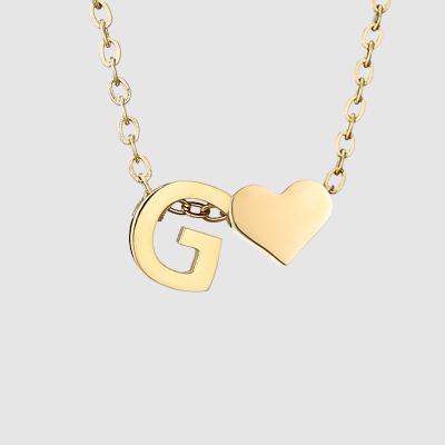 China Trendy Letter Heart Shaped Women's Simple Landy's Gold Plated Pendant Necklace for sale