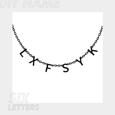 China TRENDY Landy 316L Stainless Steel English Letter Customized DIY Necklace for sale