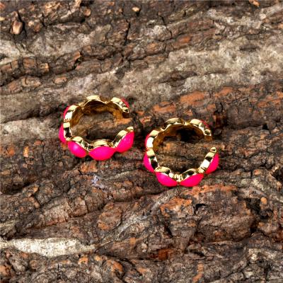 China Fashionable Landy Copper Oil Colorful Earring Drip Enamel Stud Creative Drip Earrings for sale