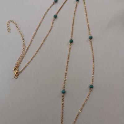 China TRENDY Landy Body Chain Turquoise Blue Pearl Waist Chain Body Jewelry for sale