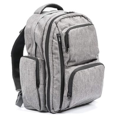 China Large Capacity Water Resistant Resure Diaper Bags For Mother Two Packing Cubes Diaper Bags Changeable Unisex Design Gray Wholesale Diaper Bags Pad for sale