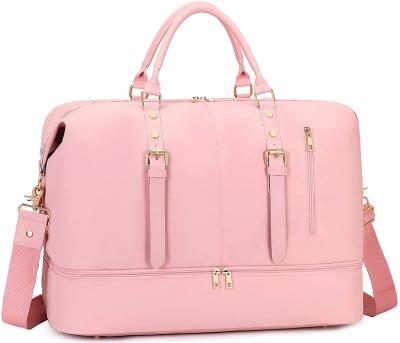 China Lady Resure Weekender Bags for Women with Oversized Weekend Overnight Tote Bag Travel Duffle Shoe Compartment for sale