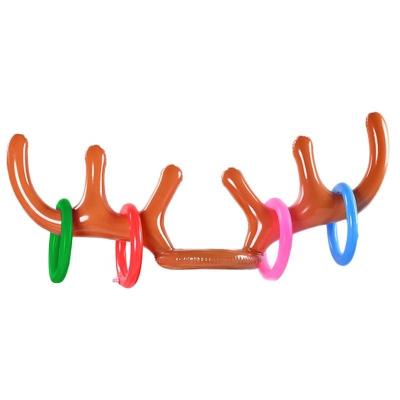 China Christmas Inflatable Spot Deer Circle Elks Horn Head Circle Antler Toy Throwing Props 85*45cm for sale