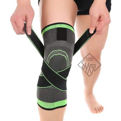 China Fitness Wear ZG Pressure Strap Sports 3D Woven Basketball Kneepad Cycling Kneepad Nylon Knee Can Print Logo for sale