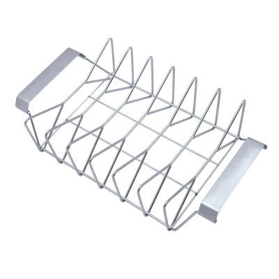 China Dustproof Indoor Outdoor BBQ Rib Rack Stainless Steel Rib Roast Rack Chicken Meat Rack for Grill for sale