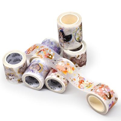 China Custom 100 color waterproof design gold foil album sticker paper printing washi tape for sale