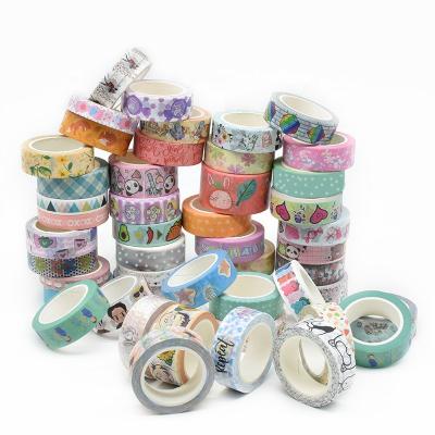 China Reusable; programmable; raincoat ; tearable; No Residue Left Low Moq 100 Rolls Flower Pattern Washi Printing Wholesale Japanese Paper Adhesive Tape for sale