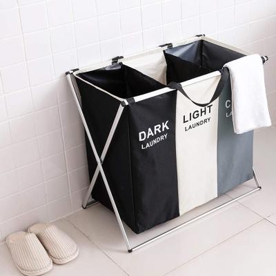 China Large Capacity Minimalist Foldable Laundry Basket Organizer For Dirty Clothes Laundry Hamper Storage Bag Waterproof Home Laundry Sorter for sale