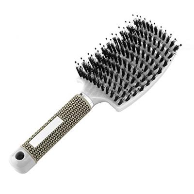 China Private Label Waterproof Golden Scalp Massage Hair Wet Curved Detangling Brush With Logo Packing Wholesale for sale