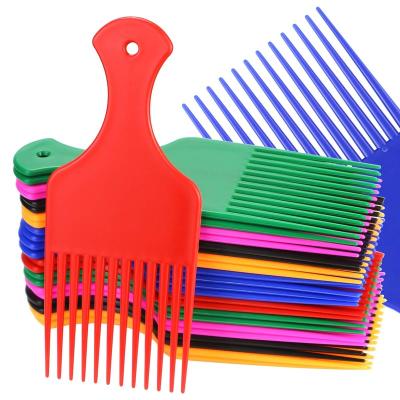 China Wholesale Salon Men's Hairdresser Custom Private Label Plastic Resin Detangling Afro Hair Pick Comb Set For Afro Hair Professional for sale