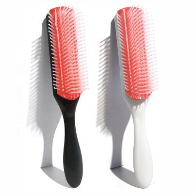 China Cushion Private Label Paddle Cushion 9 Row Natural Hair Detangler Comb Brush With Logo Wholesale Packing for sale