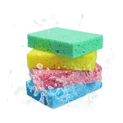 China Eco-friendly Absorbent Colorful Kitchen Sponge Cleaning Dishes Sustainable Washing Baby Bath Wood Pulp Cellulose Sponge for sale