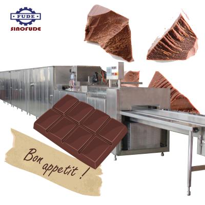 China Dairy Factory Automatic Chocolate Depositing Line Chocolate Bar Production Line With Chocolate Cooling Tunnel for sale