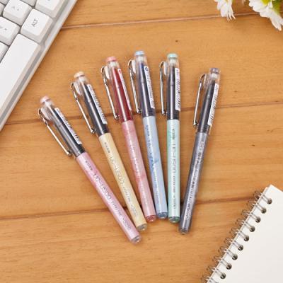 China Wholesale normal back blue red custom pen 0.5mm transprent gel refill gel pen stationery set school office pen for sale