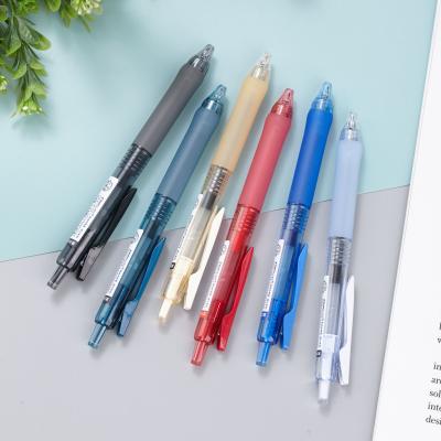 China Wholesale Office Normal Wholesale Office o.5mm Custom Stationery Office o.5mm Clear Plastic Clear Plastic Red Blue Black Custom Logo Pen Gel Pen for sale