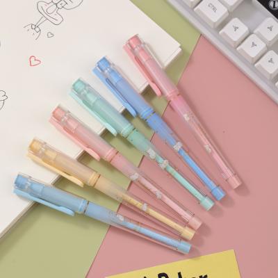 China Custom retractable gel pen red blue black cute refill office school stationery 0.5mm normal transprent gel pen wholesale for sale