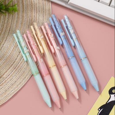 China Custom retractable gel pen red blue black cute refill office school stationery 0.5mm normal transprent gel pen wholesale for sale