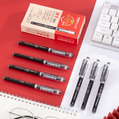 China Custom logo pen custom logo pen student stationery office o.5mm black signature bulk transparent plastic gel pen custom for sale