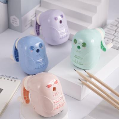 China Customized eco-friendly material sharpener for pencil school office cartoon colored manual plastic mechanical pencil sharpener for studends kids for sale