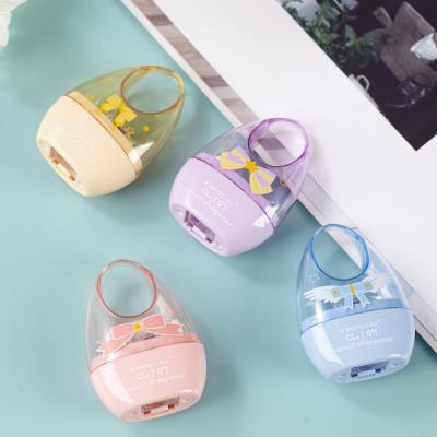 China Customized Material Eco-Friendly Pencil Sharpener Cute Plastic Children Manual Pencil School Office Macaroon Stationery Small Sharpener For Studends for sale