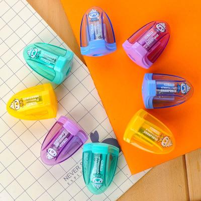 China Customized Cute Funny Plastic One Hole Fancy Pencil Sharpener Cute Plastic Student Small Carpenters Kids Colored Pencil Sharpener Students Sharpener For Pencils for sale