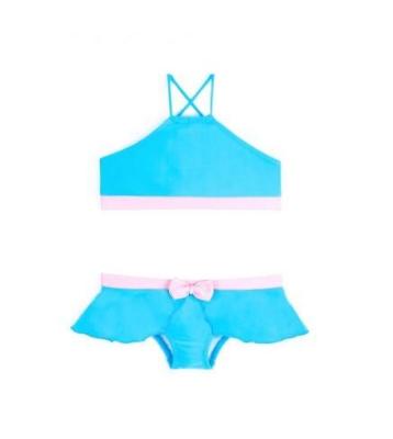 China Blue And Pink Crop Top Bikini - Boneca for sale